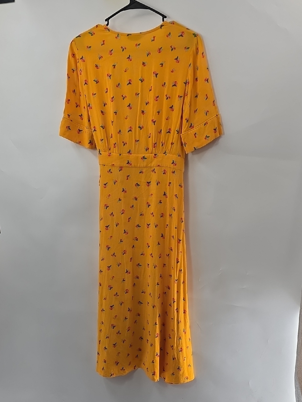 & Other Stories Mustard Yellow Floral Wrap Maxi Dress - Picture 7 of 9
